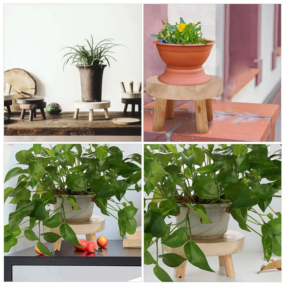 

Planter Round Rack Flower Pot Storage Rack Home Wood Rack Flower Pot Stand