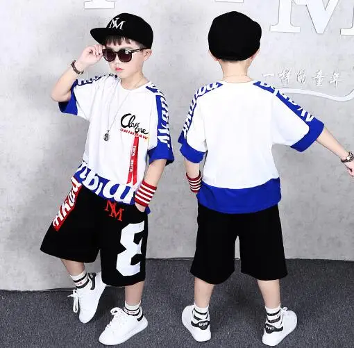 Children Clothing Sets For Boys Summer Short Sleeve Sports Suits Casual Kids Tracksuits Teenage Outfits 8 10 12 Years | Детская одежда