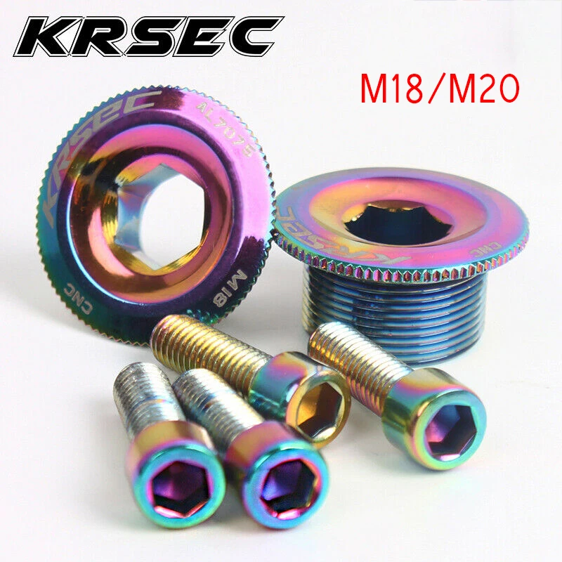 KRSEC M18/M20 кривошипная винтовая крышка многоцветная система для MTB зубная пластинка алюминиевая крышка подходит bmxроуд горный велосипед