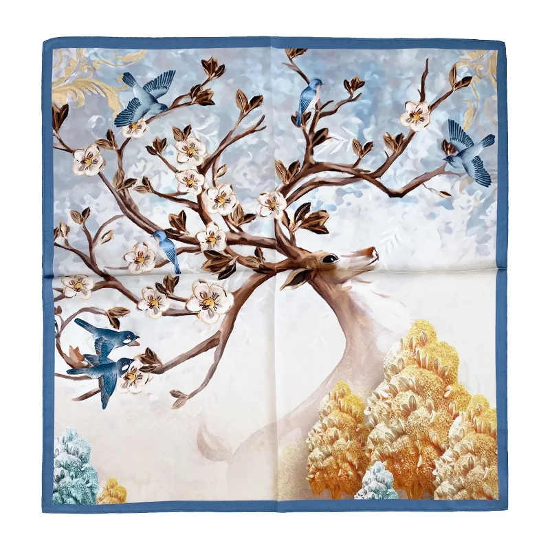 

Новинка 2021, роскошная брендовая шаль, квадратный шарф из 100% шелка, Женский высококачественный шарф, пашминовый палантин, мусульманский хидж...