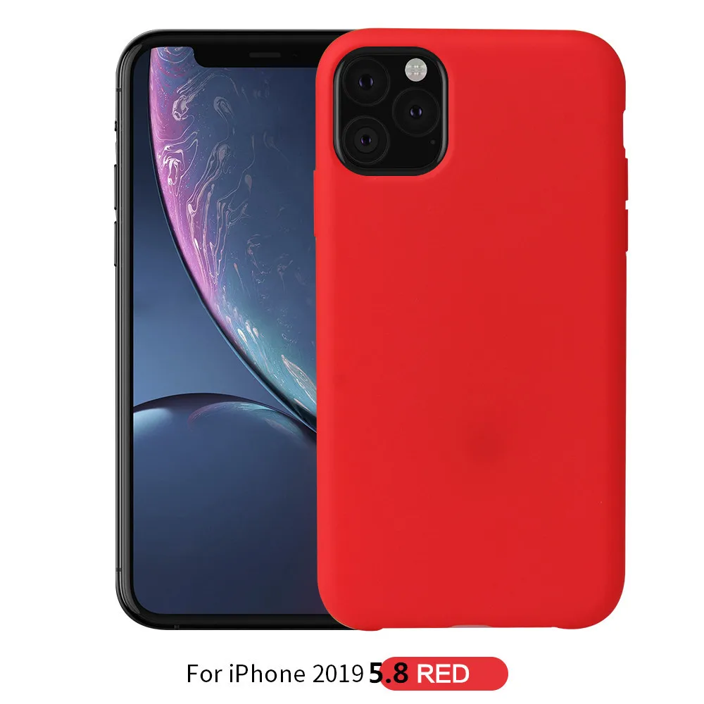Чехол из жидкого силикона для Apple iPhone 11 10 шт. мягкий резиновый чехол телефона 2019 5 8