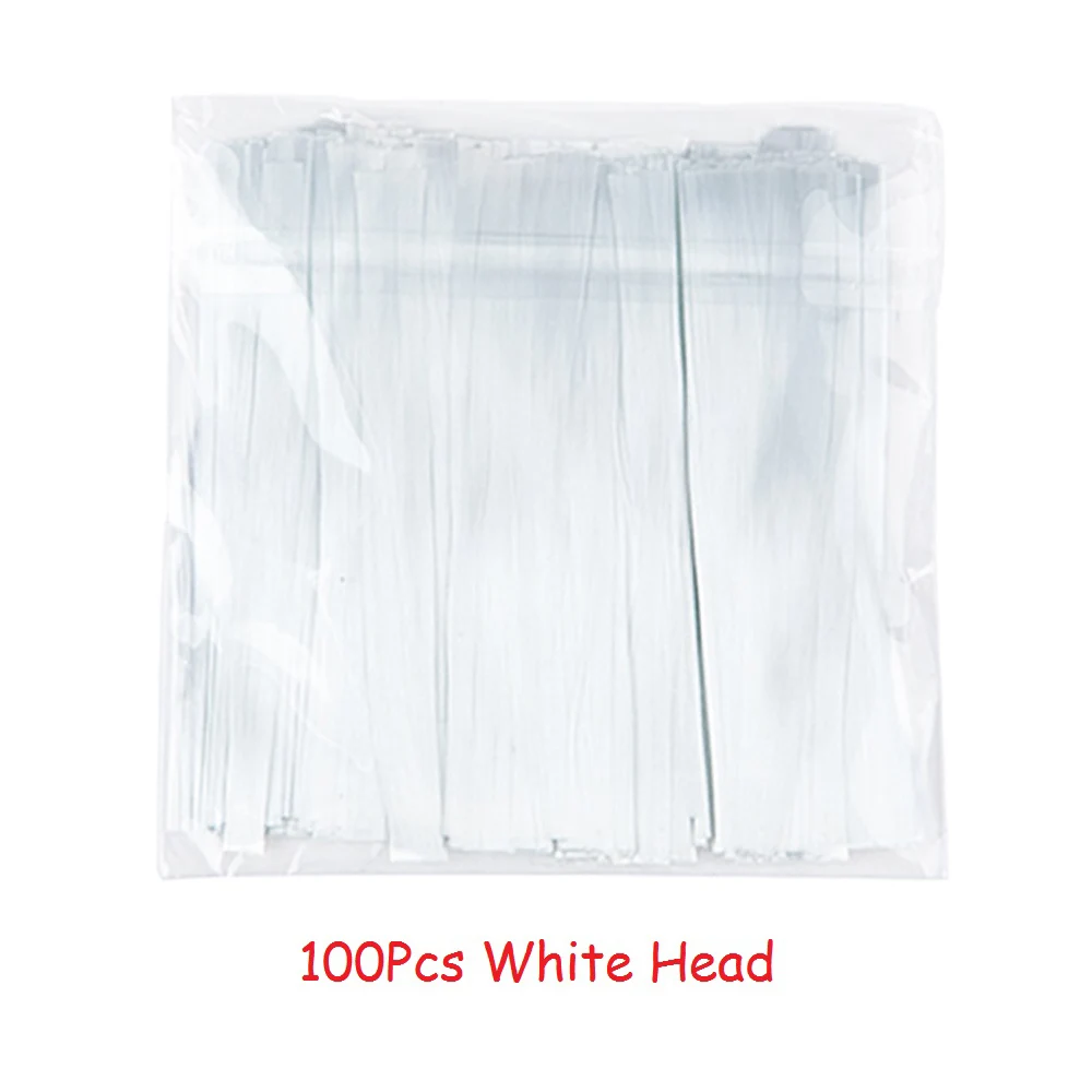 100Pcs White Head Профессиональный 50/100 шт/пакет стекловолокно для наращивания ногтей, для Шелкового наращивания ногтей, волокнистые ногти, акриловые наконечники, маникюрный салонный инструмент наклодные ногти типсы для ногтей - Цвет: 100Pcs White Head