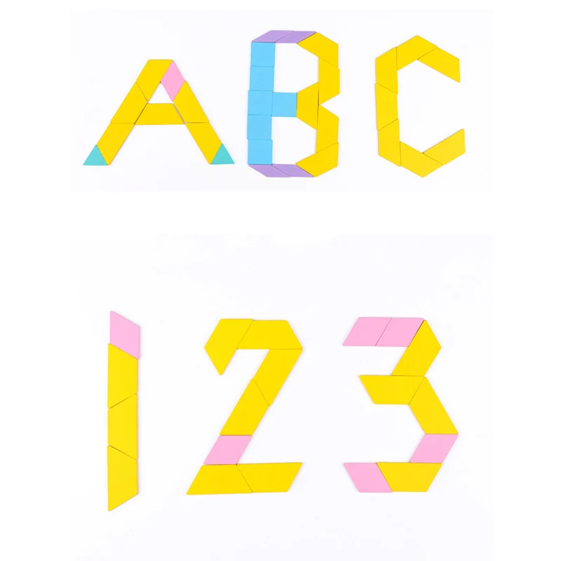 

180pcs Wooden Jigsaw Puzzle Set Colorful Creative Tangram 3D Puzzle Baby Montessori Educational Toys Kids Children Learning Toys