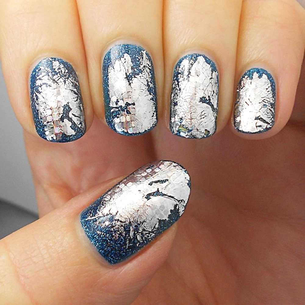 Фрагменты листьев из искусственной серебряной фольги 20 г алюминиевые для