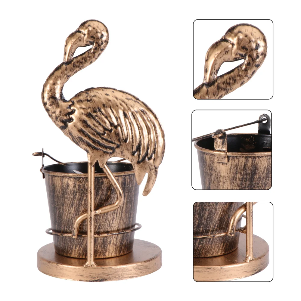 

1Pc Innovative Standing Crane Ashtray Desk Ash Tank Decorative Ashtray (Bronze)