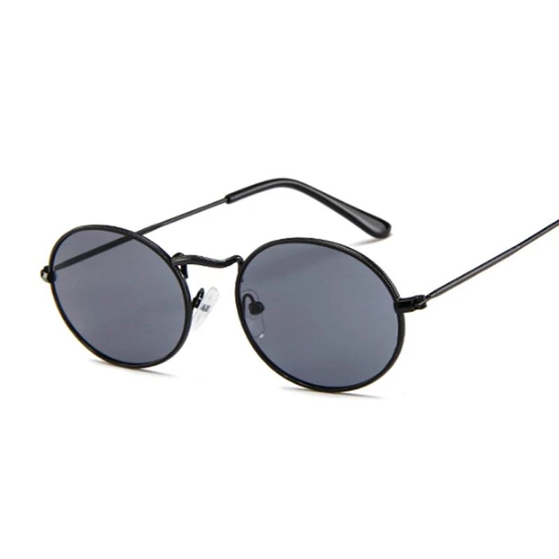 Солнцезащитные очки в овальной оправе женские, винтажные модные брендовые дизайнерские маленькие круглые солнечные очки в металлической о...