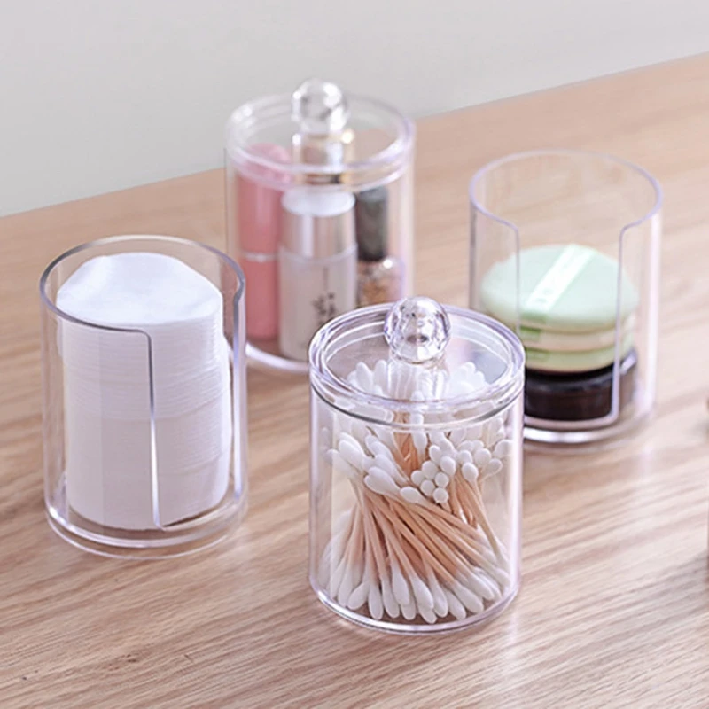 Прозрачный Пластиковый Органайзер круглая коробка контейнер для хранения