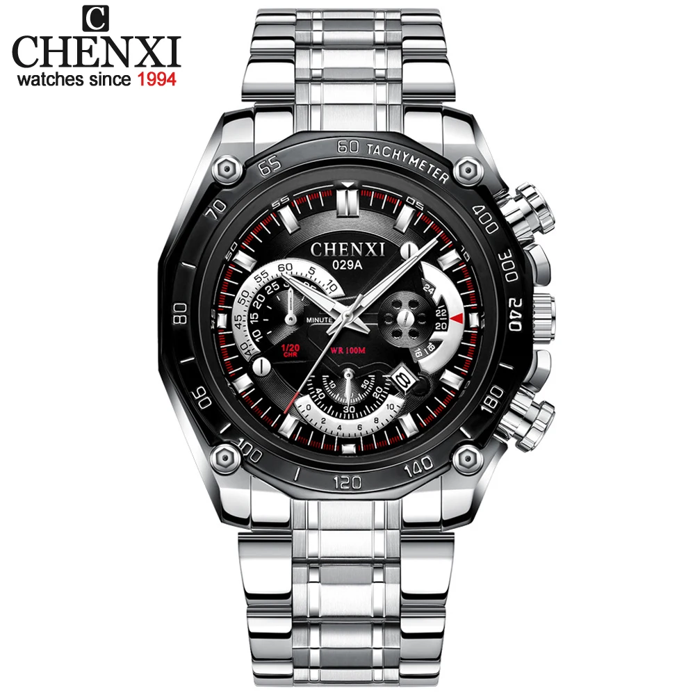 

CHENXI Relogio Masculino Men Watches Stainless Steel Waterpoof Quartz Watch Fashion Date Business Male Top Luxury Brand Clock