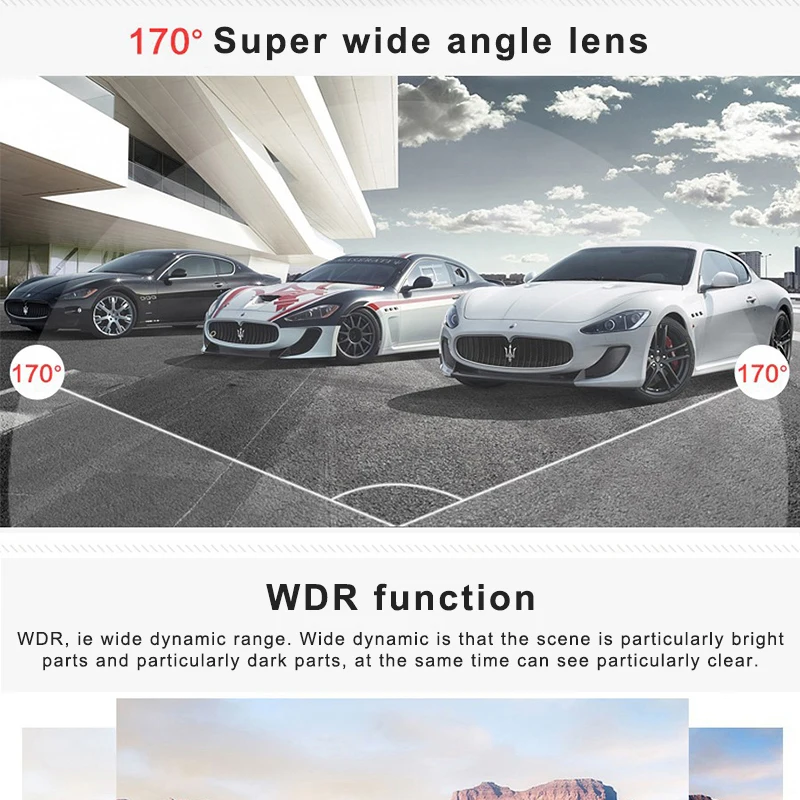 Автомобильный видеорегистратор JUEFAN a119 full HD 1080P Novatek 96655, Автомобильный видеорегистратор, 170 градусов, 6 линз, WDR, супер ночное видение, видеорегистратор