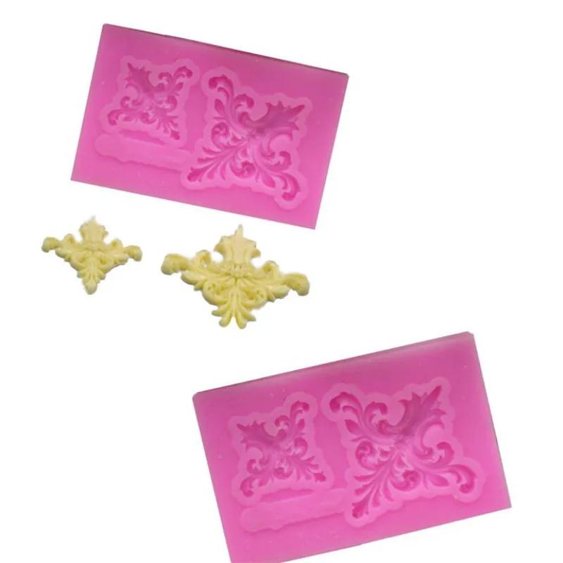 Scrolls барокко Корона угловой силиконовые формы торт Топпер украшения Fondant