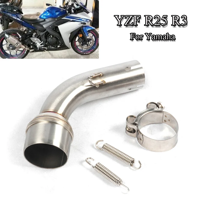 Для Yamaha YZF R3 R25 выхлопной Системы труба выхлопная средняя Труба среднего звена с