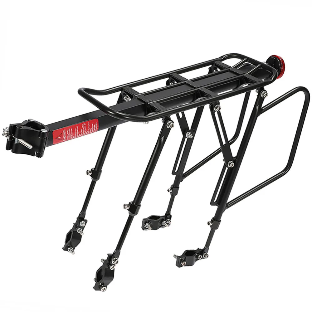 

Quick Release Aluminum Alloy Rear Shelf Mountain Bike Rack with Reflective Lights