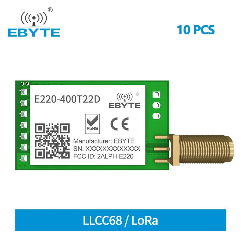

Беспроводной модуль SEMTECH LLCC68 LoRa, 433 МГц, 22 дБм, дальность 5 км, 10 шт.