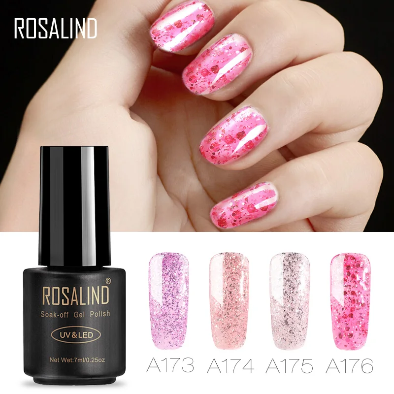 

ROSALIND Primer Gel Varnish Golden Rose Soak Off UV LED Gel Nail Polish Base Coat No Wipe Top Color Gel Polish
