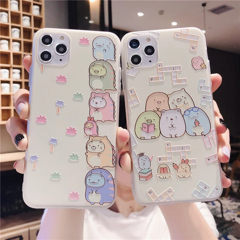 

Suitable for iPhone 11 12 13 Pro Max Funda iPhone 11 12 Mini 8 7 Plus 6s X XS XR cute cartoon protective case