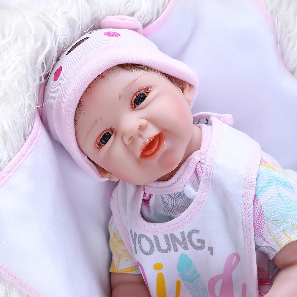 

Real smile baby Girl Doll 52cm silicone + Cloth Body Princess Doll Lifelike lol Boneca bebe Reborn Kids Best Playmate gift toy