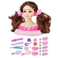 girls doll head playset hair styling doll head with accessories makeup braided hair beauty princess play house toys for gift