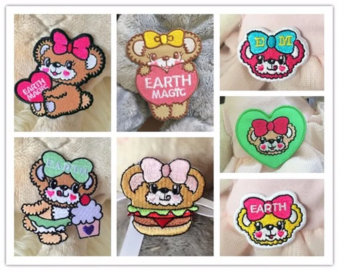 7 стилей 5 шт. японский мультфильм земли волшебная ткань em заплатка &quotмедведь&quot