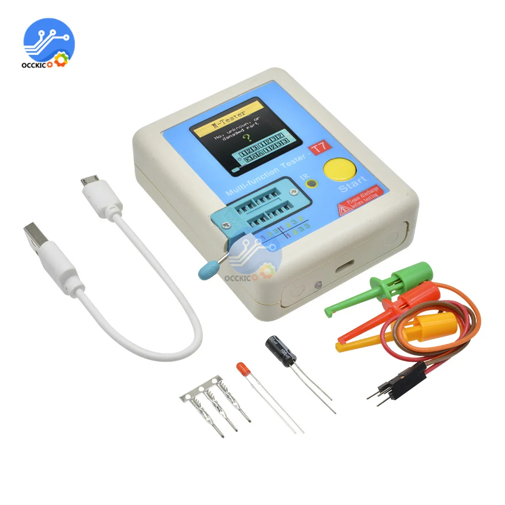 LCR-T7 Transistor Tester TFT Diode Triode Capacitance Meter LCR NPN PNP MOSFET IR Multifunction Multimeter | Электроника