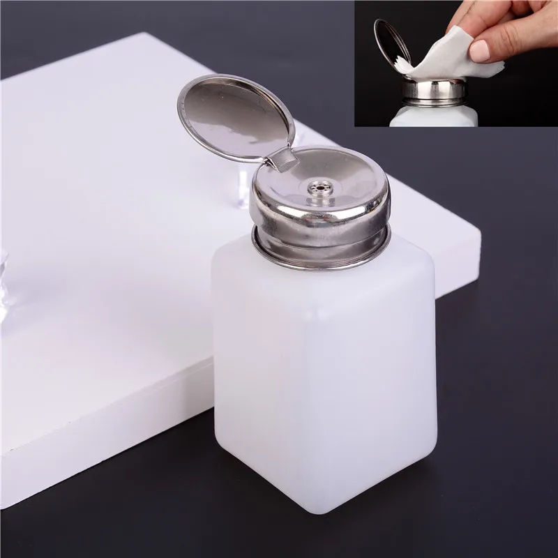 1Pc Nail Polish Remover Cleanser Dispenser Empty Acetone Pump Bottle Container