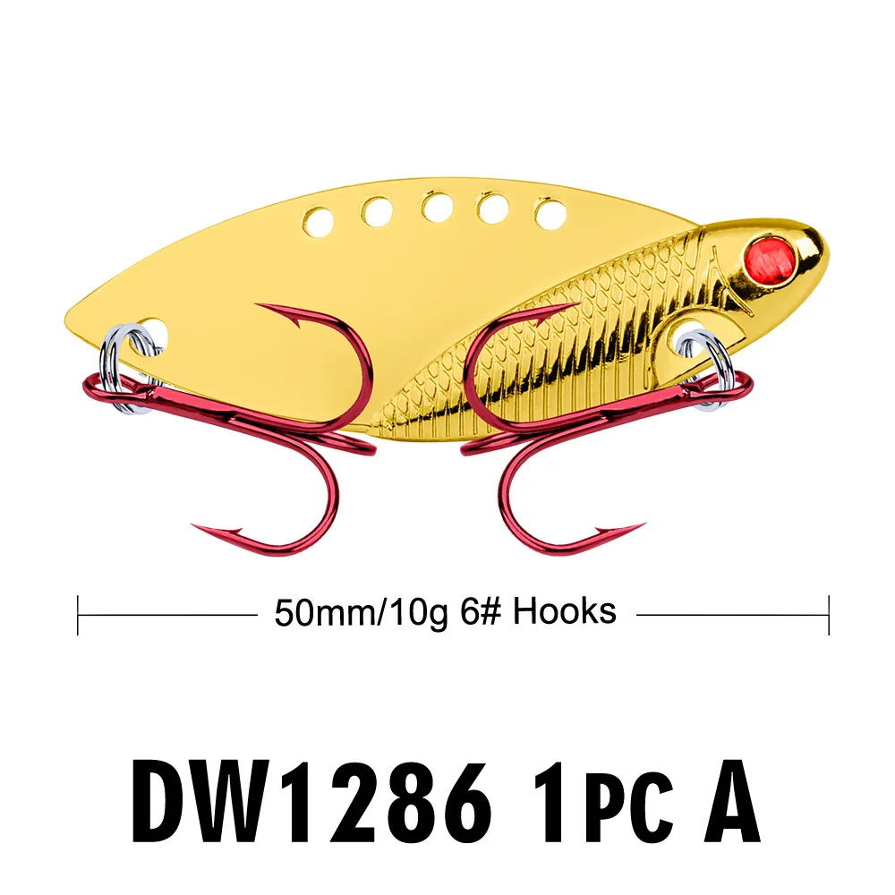 Приманка рыболовная VIB из алюминиевого сплава с красным крючком вращающаяся