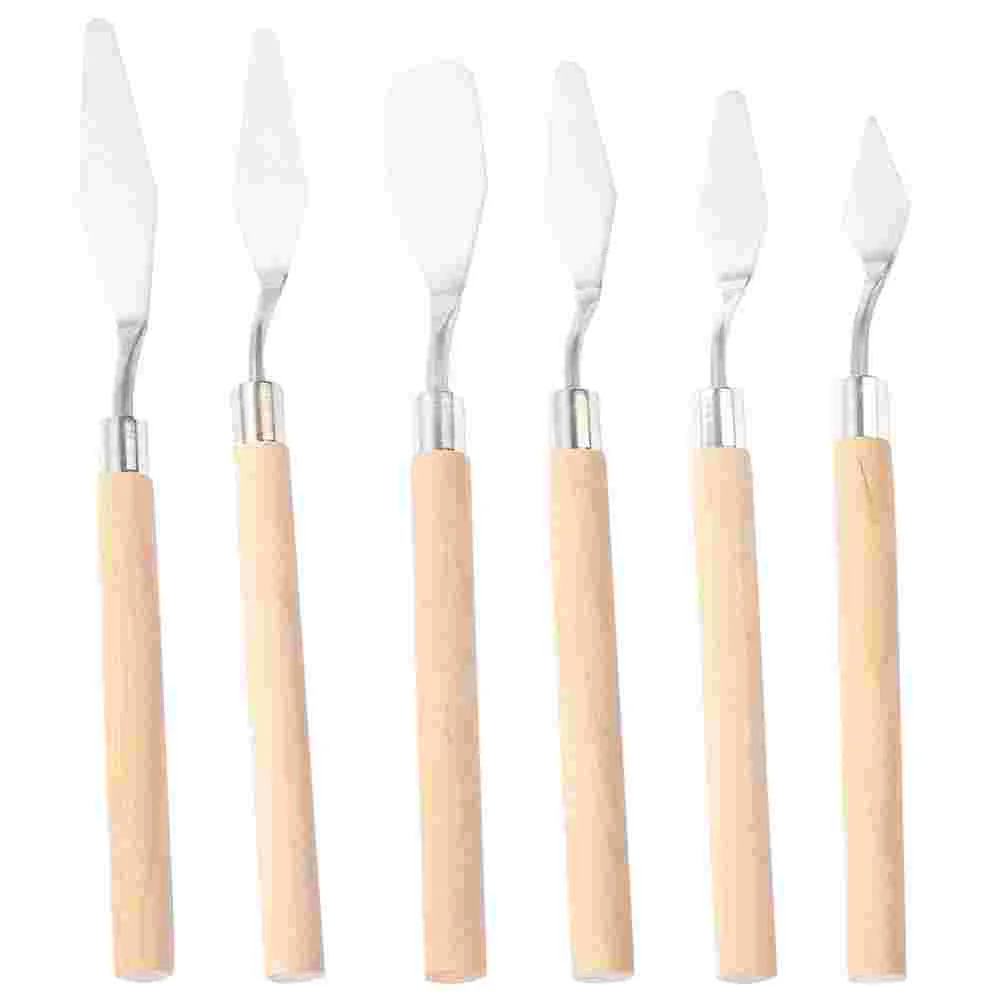 

6pcs Painting Mixing Scraper Art Paint Spatulas Color Stirring Shovels Art Supplies
