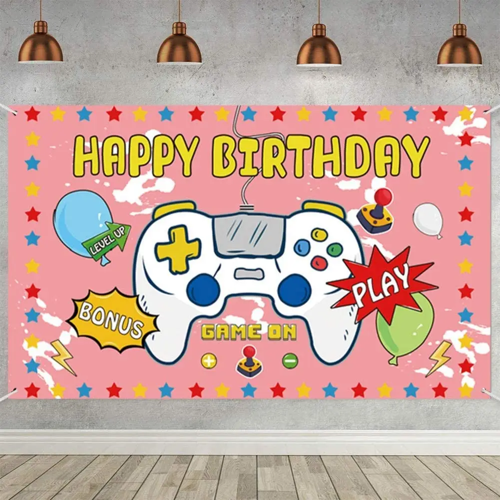 Розовый с днем рождения баннер фон для фотосъемки изображением большой видео