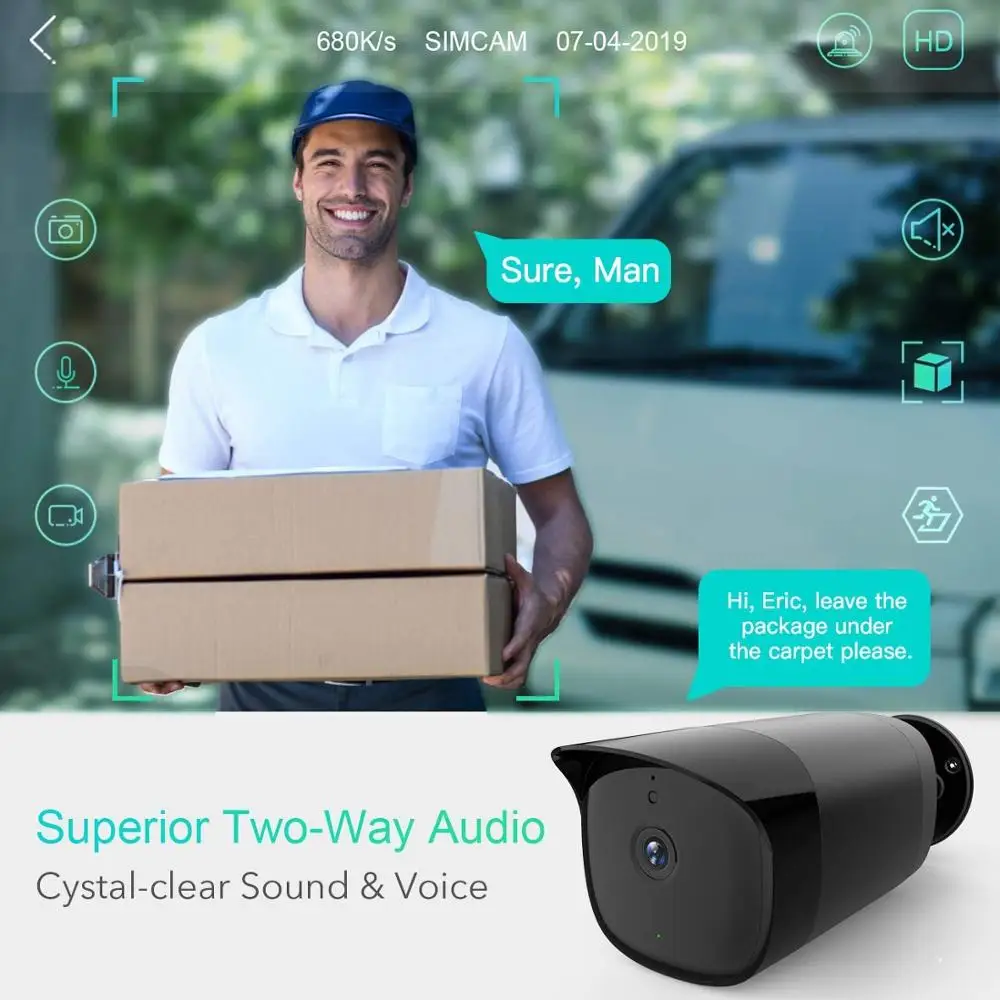 Камера Наружного видеонаблюдения SimCam AI Антивандальная камера с распознаванием