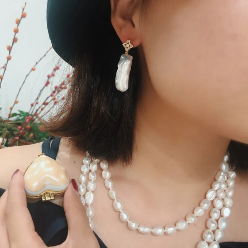 Корейский дизайн металлические золотые висячие серьги в стиле барокко