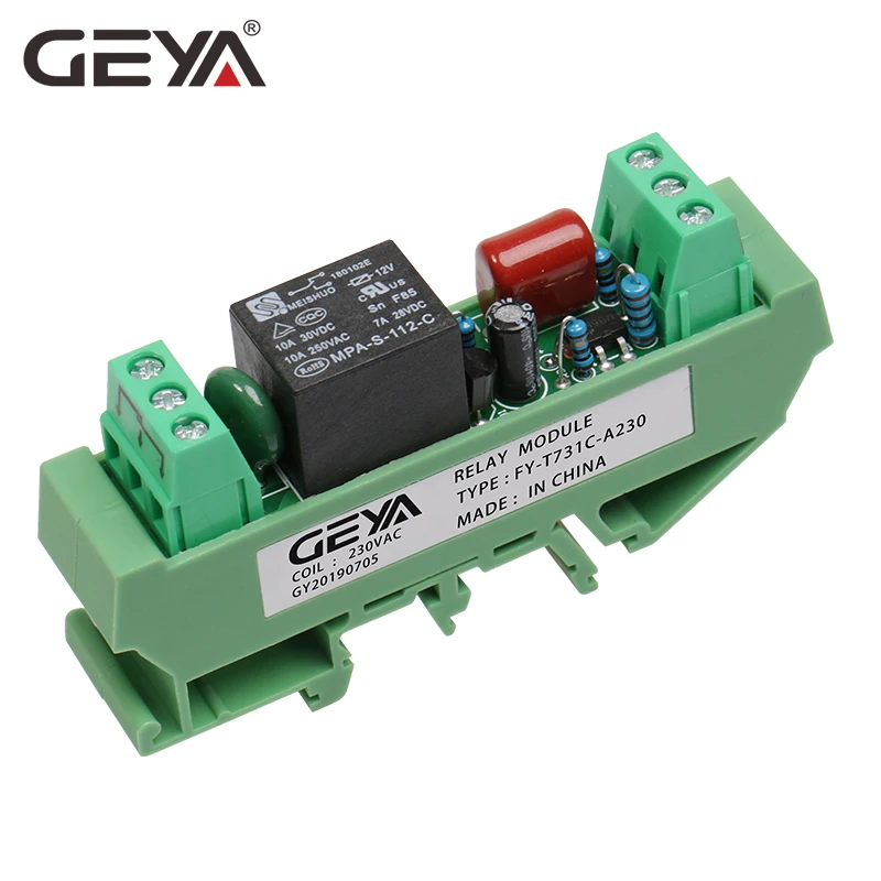 GEYA Din рейка крепление 1 канал релейный модуль DC 24V 12V 230VAC GSM реле Управление с