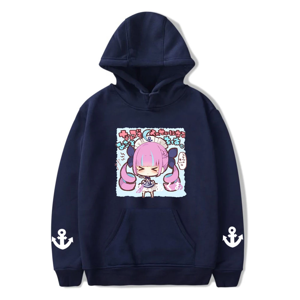 

HOLOLIVE VTuber minato aqua Hoodie Autumn/Winter Tops Holiday Men/Women Pure Cotton Fleece Hooded Kids Comfortable Tracksuit