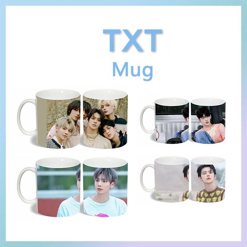 

KPOP Tomorrow X Together Figure Photo High-Definition Printing Mug SOOBIN YEONJUN BEOMGYU TAEHYUN HUENINGKAI TXT Ceramic Cup N21