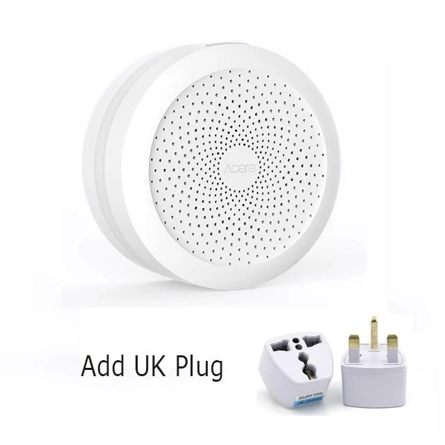 Настенный выключатель mi Gateway с RGB светодиодный ночник умная работа с Apple Homekit и aqara умное приложение для xiaomi умный дом - Цвет: Add UK plug