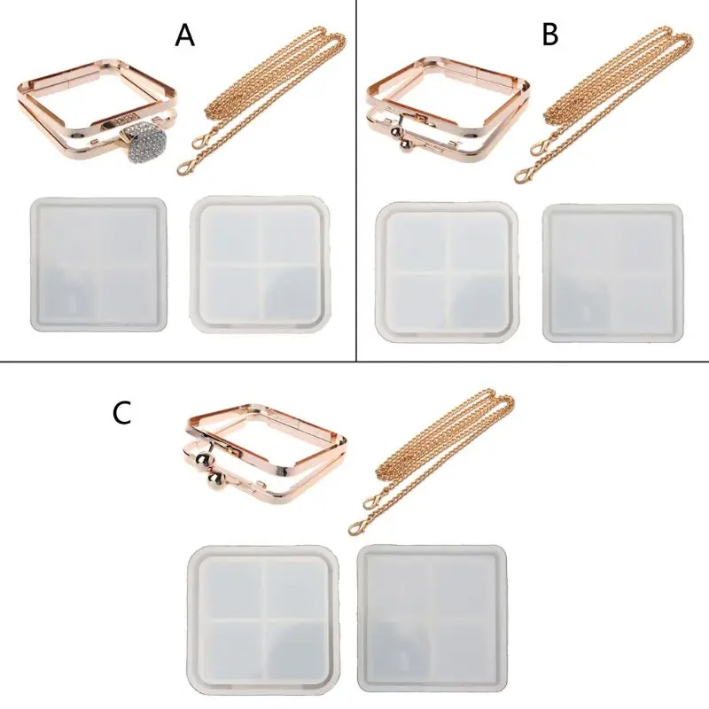 

2021 New DIY Clear Dynamic Liquid Square Quicksand Bag Silicone Mold Resin Casting Craft