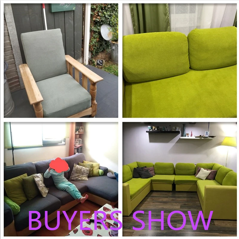 

Solid Color Sofa Seat Cushion Cover Polar Fleece Stretch Sofa Covers for Living Room Chair Cover Pets Kids Furniture Protector