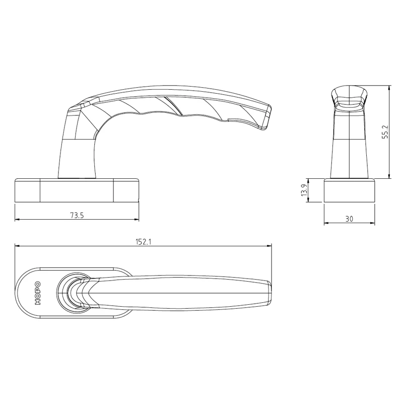 Алюминиевая ручка HOPO для окна с разрывным мостом вилки AH25 фурнитура аксессуары