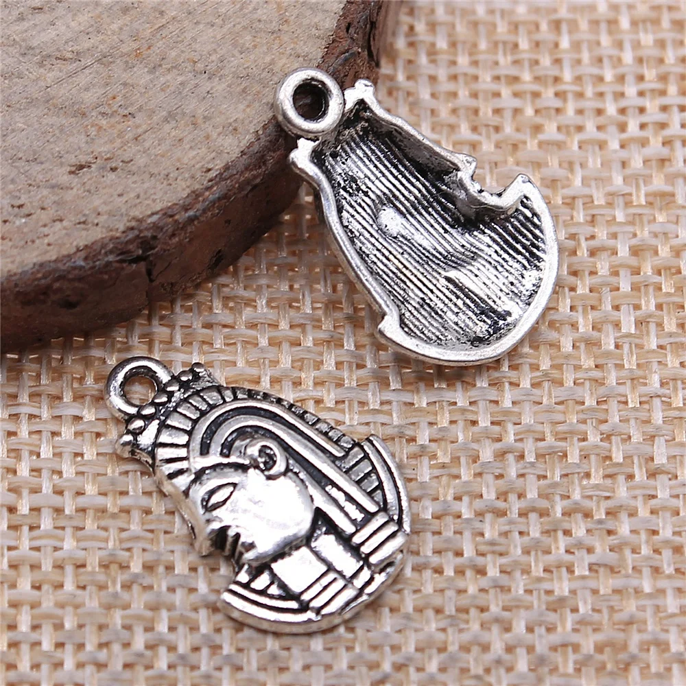 

20pcs 22x15mm Queen Of Egypt Cleopatra Charms Antique Silver Color Pendant Charms Jewelry Findings For DIY Jewelry Making