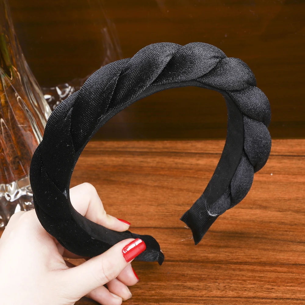 Twist Black LEVAO однотонное бархатное украшение для волос с зубьями аксессуары для волос Корейский Твист повязка на голову для женщин и девочек - Цвет: Twist Black