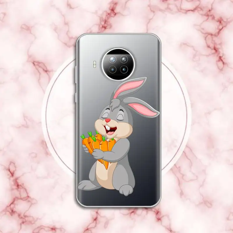 

Cute cartoon Rabbit pink heart Phone Case Transparent for Xiaomi Redmi note 10 t 8 9 pro lite 11