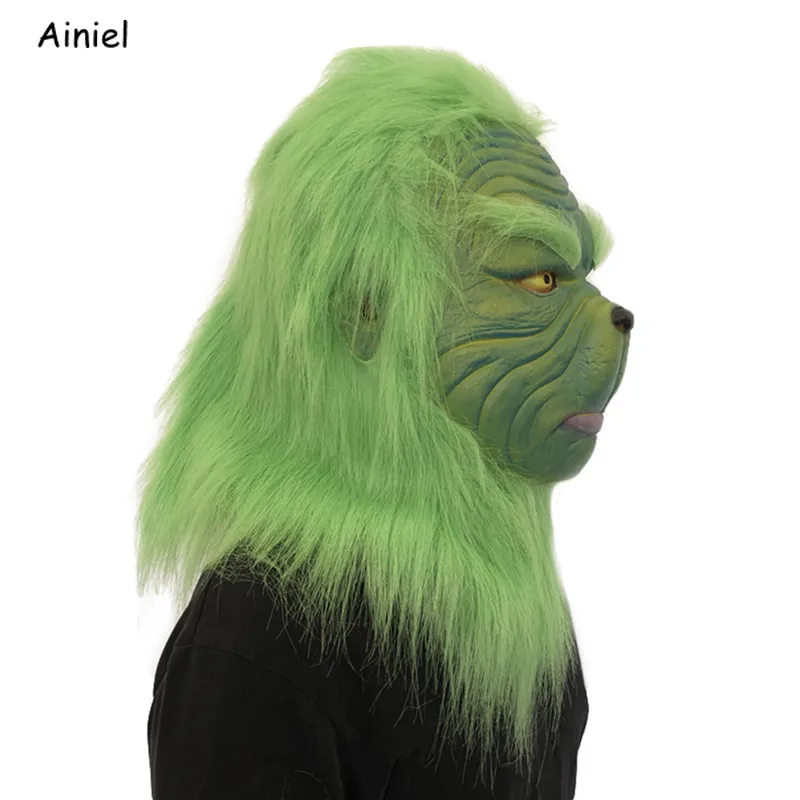 Маска для косплея как украли рождественские костюмы реквизит с зелеными