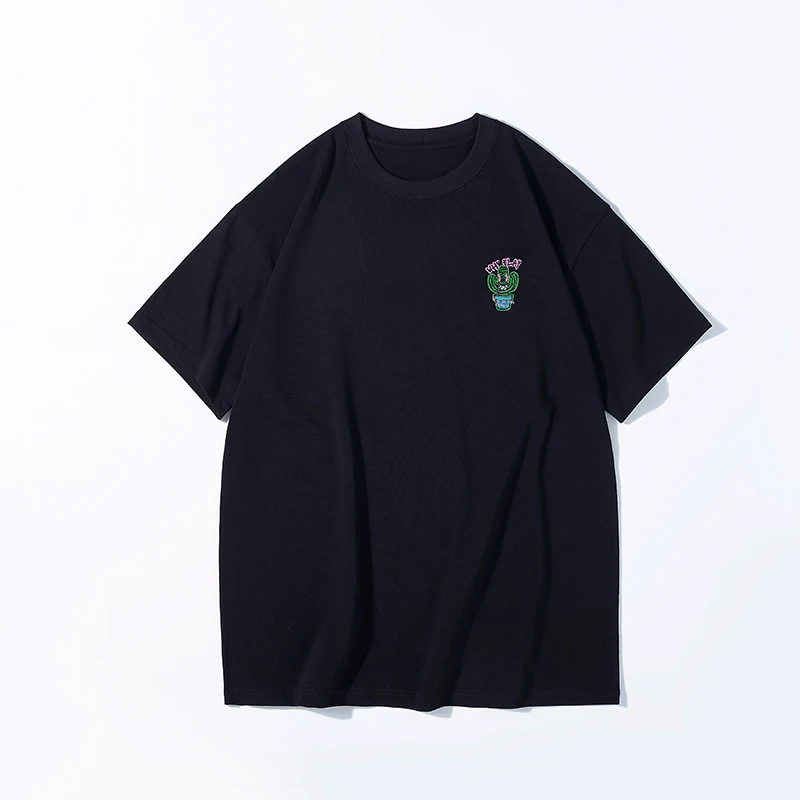 

2021 tide brand short-sleeved t-shirt men and women couples national tide loose half-sleeved t-shirt white top