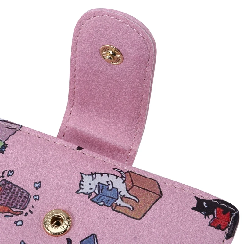 

New Women Cartoon Printing Kawaii Coin Pockets Card Holder Mini Purse Women's Korean Style Hasp Foldable