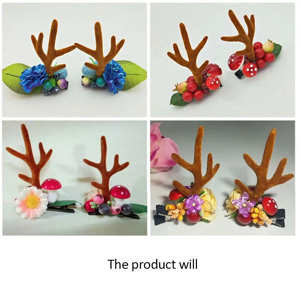 Пара тиара с искусственными рогами ободки флокированными Sika оленями аксессуары