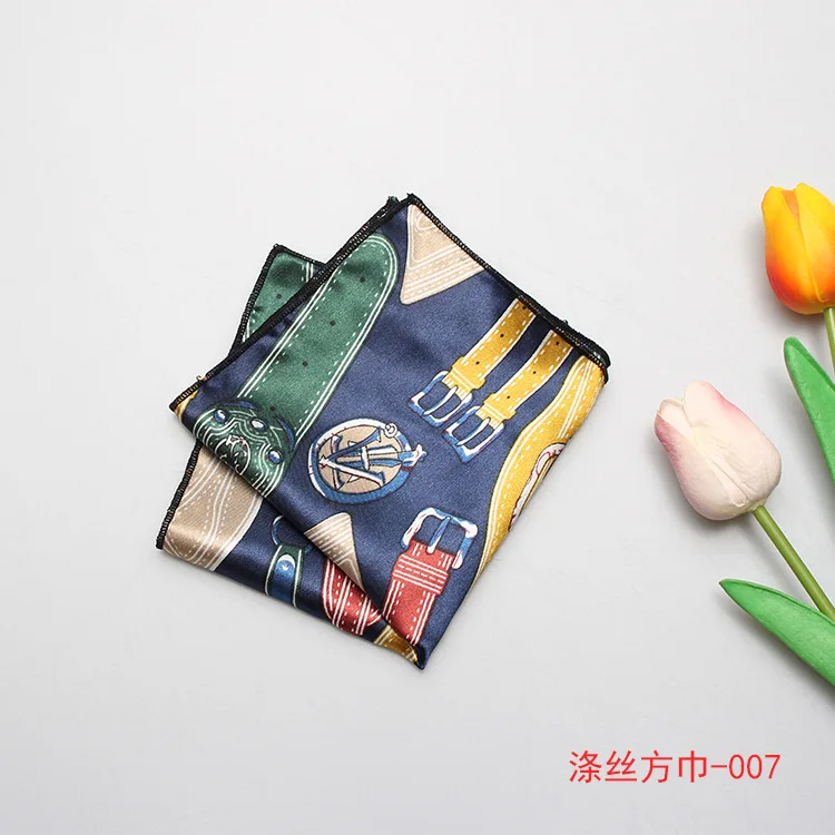 

Sitonjwly Men's Pocket Square Handkerchief Fashion Men's Printed Neckerchief Polyester Hanky Wedding Party Chest Towel