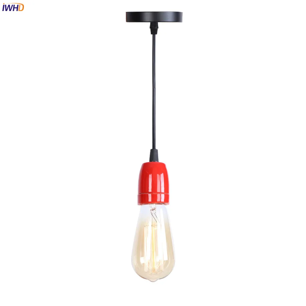 

IWHD Red Ceramic Pendant Lighting Kitchen Dinning Living Room Light Nordic Modern Pendant Lamp Hanging Lights LED Luminaire