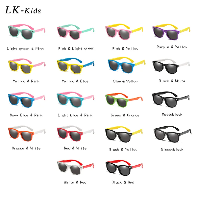 

LongKeeper Kids Polarized Sunglasses TR90 Boys Girls Sun Glasses Silicone Safety Glasses Gift For Children Baby UV400 Eyewear