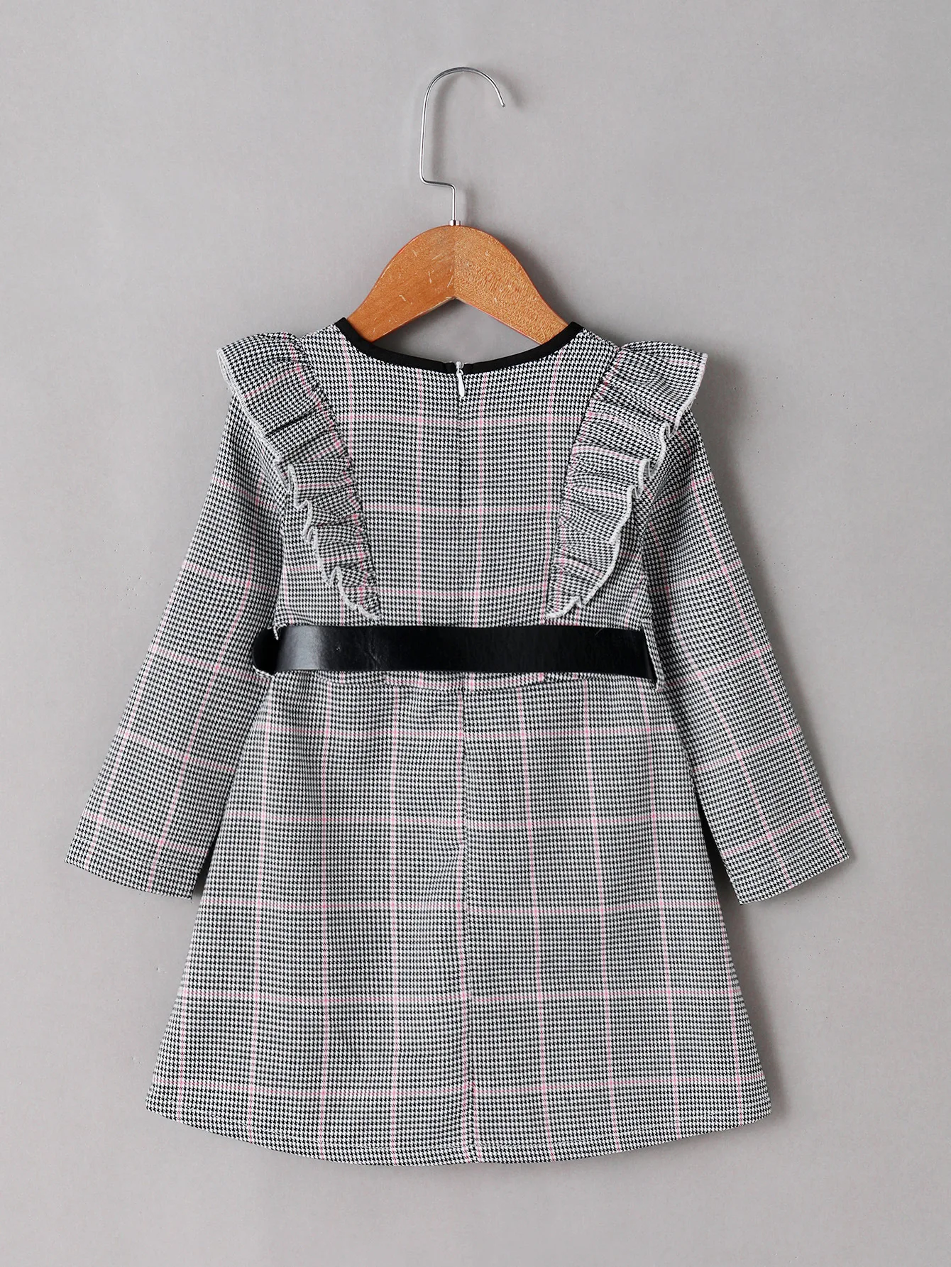 

Girls Dress Autumn New Kids Clothing Children Plaid Long-sleeved Casual Ruffle Princess Dress Pretty Girl Dress Party Clothes