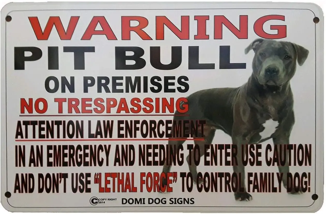 

Crysss Dog Warning Sign,8 x 12 Inches Metal Sign,Beware of Dog Pit Bull Dog Decoration Painting Plaque ,Resistant,Indoor/Outdoor