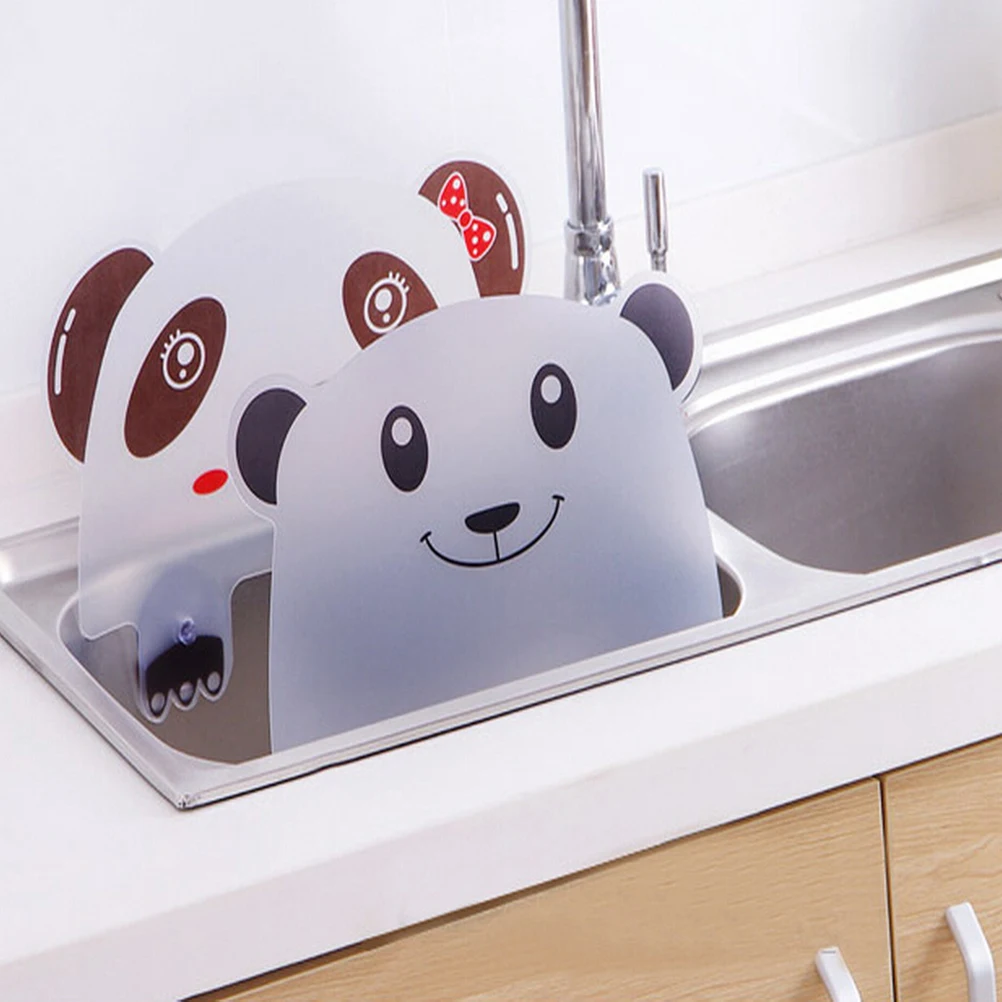 

Basin Kitchen Rack Tools Cute Panda Sucker Flap Sink Water Impermeable Retaining Plate Splatter Screen Water Wash