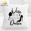 BlessLiving High Heels Cushion Cover Singing Dancing Decorative Throw Pillow Cover Black White Pillowcase Cover Party Home Decor 1